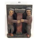 Heavy German Folk Carved Crafstmen w/ Column