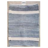 Blue & White Woven 32' Rag Rug