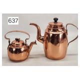 Early American Hammered Copper Tea Pots