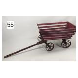 Early Red Paint Slatwood Child's Wagon