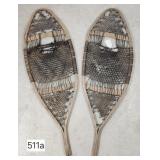 Antique Bentwood & Leathe Snow Shoes