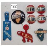 Brooks, Hull & Glenn Vintage Political Pins
