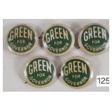 Green for Governor Pin Backs