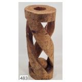 Folk Art Carved Ball in a Stump