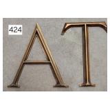 Solid Brass A & T Letters