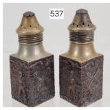 Silver & Copper Embossed Dutch Salt & Pepper
