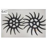 Antique Cast Iron 20' Cultivator Wheels