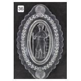 Early Pattern Glass Commemortive Caddy Golf Dish