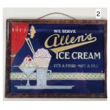 Alan's Ice Cream Reverse On Glass Advertisement