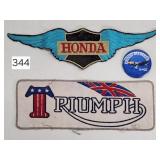 Triumph & Honda Embroidered Patches