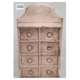 Antique 8 Drawer Wall Spice Cabinet