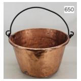 Antique Copper Dovetailed Apple Butter Kettle
