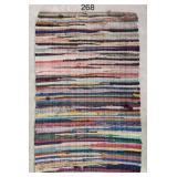 Colorful Early Woven Rag Rug