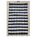 Gray & Black Woven Rag Rug