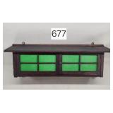 Mission Green Slag Glass Wall Tobacco Cabinet