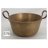 Heavy Brass 12' Kettle w/ Iron Handles