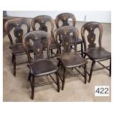 1840's Eagle Stenciled Painted Balloon Back Chairs