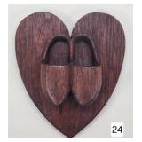 1860's Carved Shoe Wall Match Holder