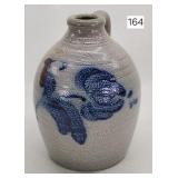 Rowe Pottery Salt Glaze Cobalt Jug