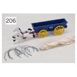 Cast Iron Horse Drawn Covered Wagon Set