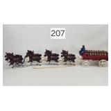 8 Horse Cast Iron Beer Wagon