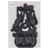 Rabbit & Bird Cast Iron Wall Match Safe