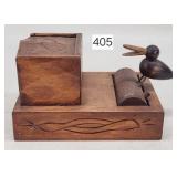 Folk Art Wooden Duck Cigarette Dispenser