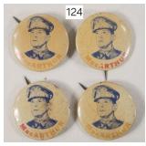 General McCarthur Celluloid Pin Backs