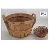 Early 13' Slatwood Handled Basket