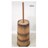 Early American Wooden Stave Butter Churn