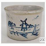 Cobalt Dutch Stoneware Butter Crock