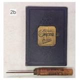 Allen's Ice Cream Fountain Menu Book & Ice Pick