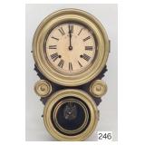 E. Ingraham 'Ionic' Gilt Wall Clock