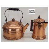 Old Copper Coffee Pot & Tea Kettle
