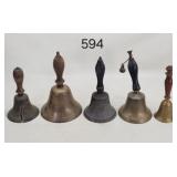 Old Brass School Teacher's Bells