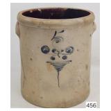 Salt Glazed 5 Gallon Cobalt Stylized Crock