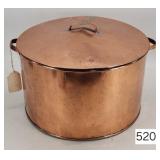Early American Copper 14' Kettle w/ Lid