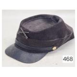 Civil War Leather Reenactment Cap
