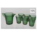 Dark Green Glass Antique Child's Drink Set