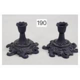 Ornate Cast Iron Candle Holders