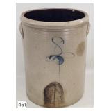 Salt Glazed 8 Gallon Stylized Bullseye Crock