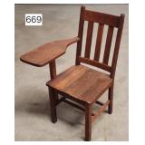 Mission Style Oak School Desk Chair