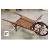 Early Pine Spoke Wheel Barrow