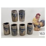 B. Stebner Pottery Salt Glaze Fruit Crocks