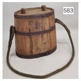 Early American Wood Stave Banded Canteen