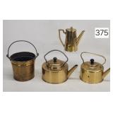 Brass Tea Pots & Pail