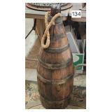 Early French Wooden Stave Cider Jug, 32 in.