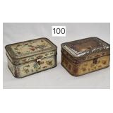 Floral Stenciled Tin 6-Place Spice Chests