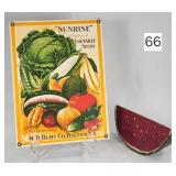 Porcelain W.D. Burt Vegetable Seeds Sign