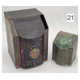 Rare Tin Best Rio General Store Counter Bin